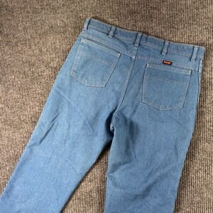 VTG Wrangler Mens 37x30 Jeans Blue Denim Regular Fit Y2K Workwear Retro‎ USA